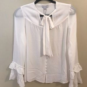 White Ruffle Blouse